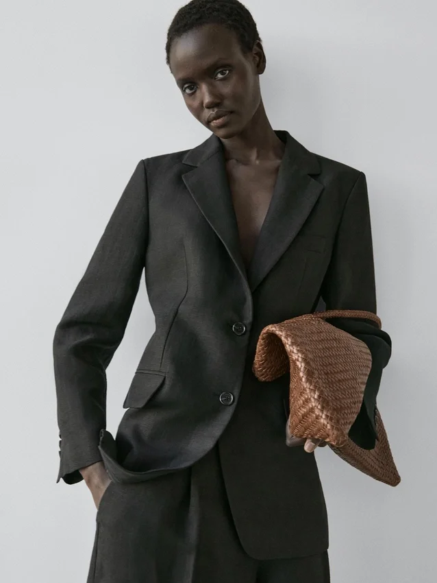 Leinen-Blazer mit Taschen Leinen-Blazer mit Taschen