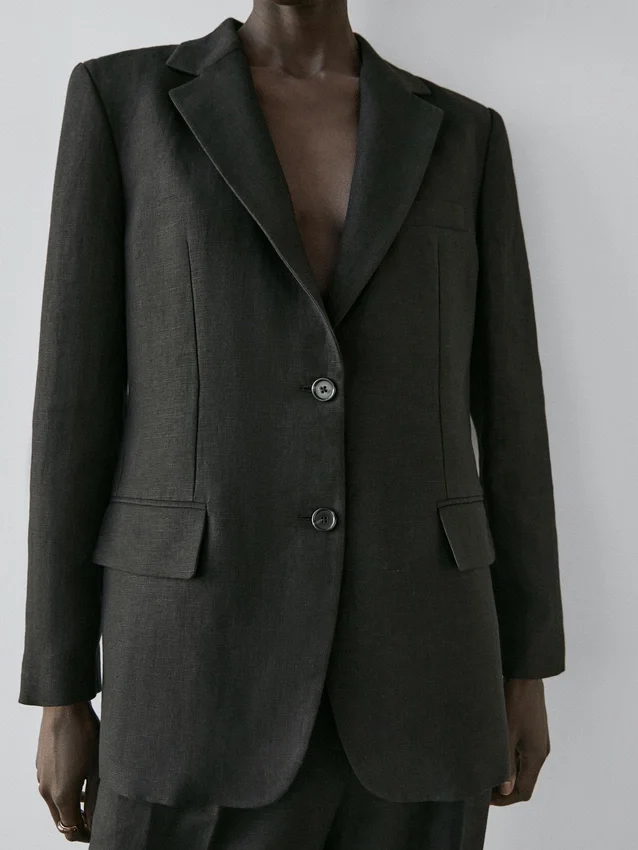 Leinen-Blazer mit Taschen Leinen-Blazer mit Taschen