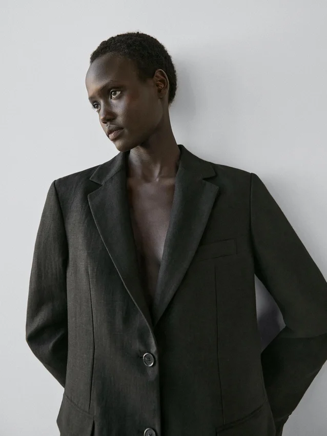 Leinen-Blazer mit Taschen Leinen-Blazer mit Taschen