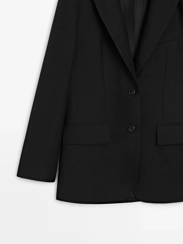 Leinen-Blazer mit Taschen Leinen-Blazer mit Taschen