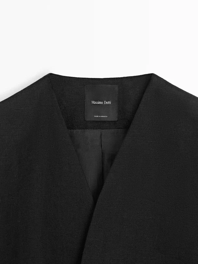 Leinen-Blazer ohne Revers Leinen-Blazer ohne Revers