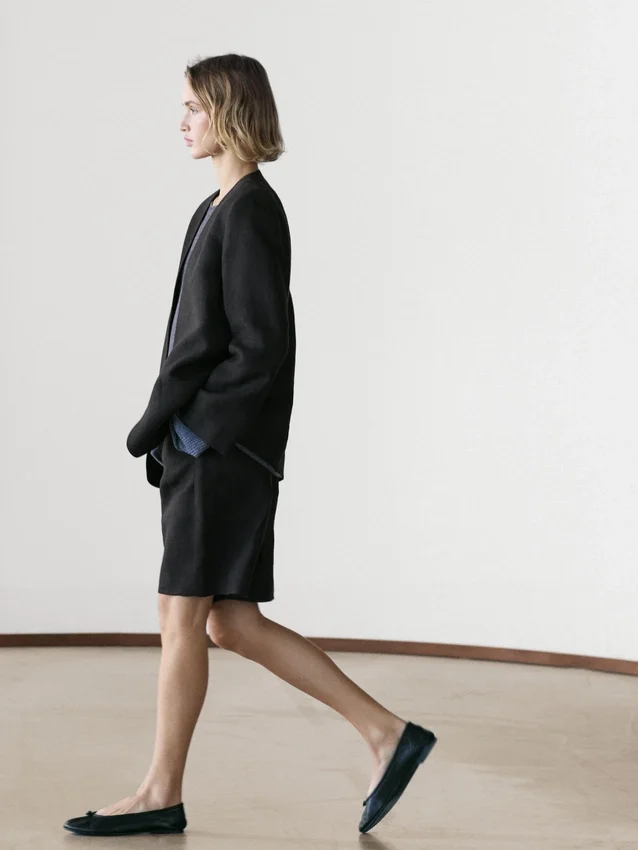 Leinen-Blazer ohne Revers Leinen-Blazer ohne Revers