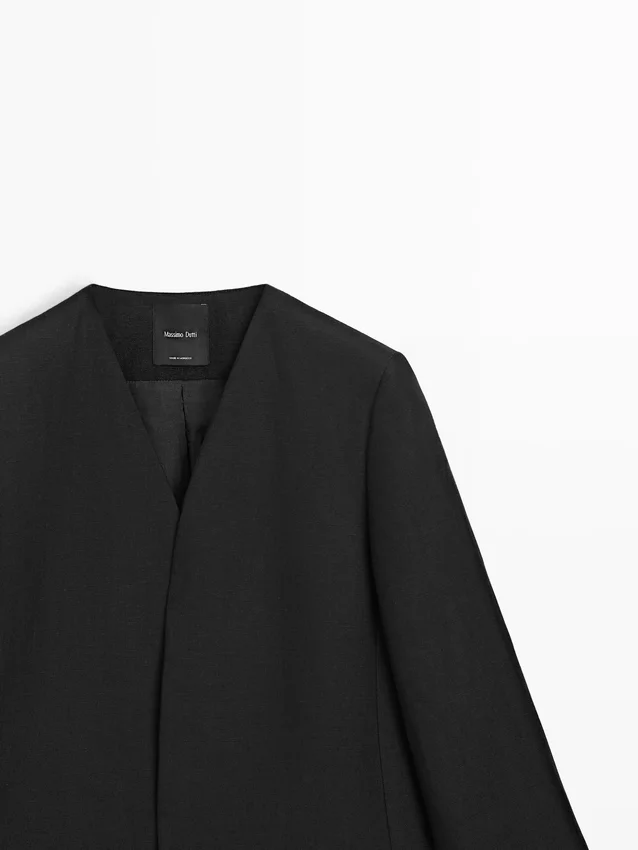 Leinen-Blazer ohne Revers Leinen-Blazer ohne Revers