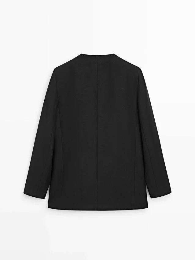 Leinen-Blazer ohne Revers Leinen-Blazer ohne Revers