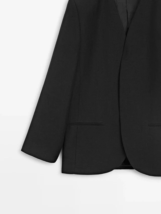 Leinen-Blazer ohne Revers Leinen-Blazer ohne Revers