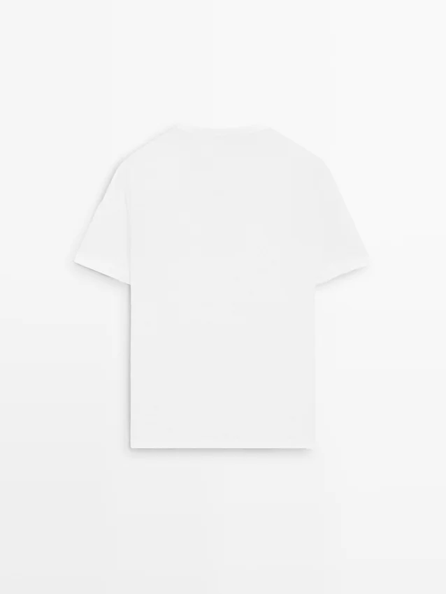 Leinen-T-Shirt mit V-Ausschnitt Leinen-T-Shirt mit V-Ausschnitt