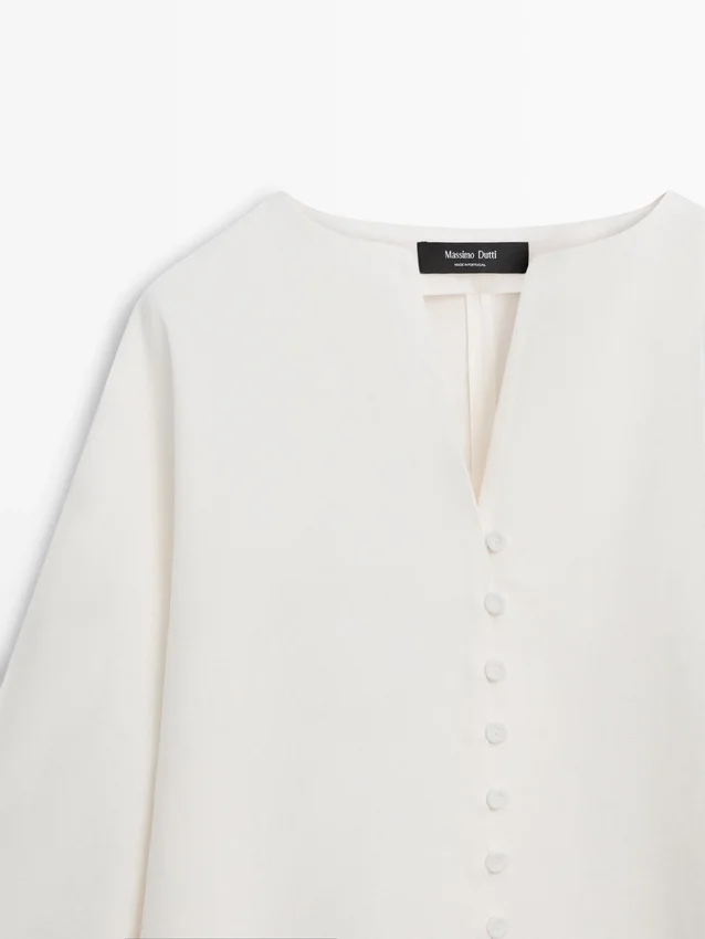 Leinenjacke mit Knopfdetails Leinenjacke mit Knopfdetails