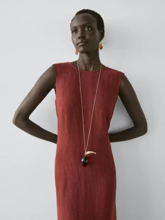 Midi-Kleid aus 100 % Leinen