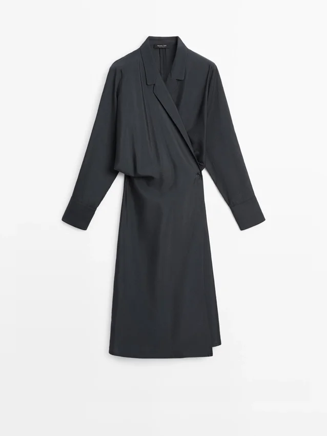 Midi-Kleid mit drapierten Details Midi-Kleid mit drapierten Details