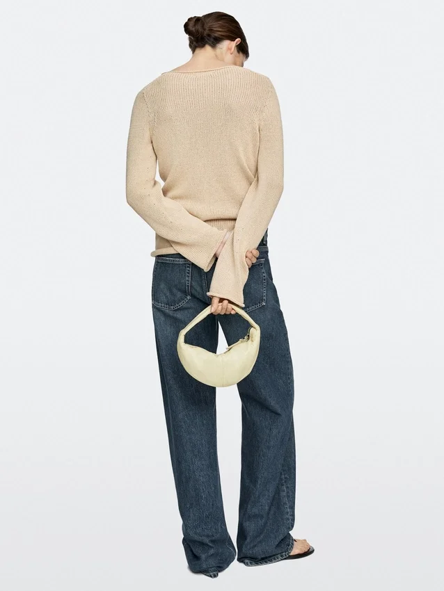 Mini-Halbmondtasche aus Nappaleder Mini-Halbmondtasche aus Nappaleder