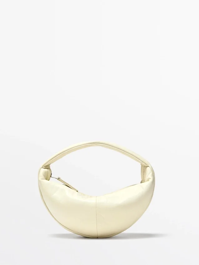 Mini-Halbmondtasche aus Nappaleder Mini-Halbmondtasche aus Nappaleder