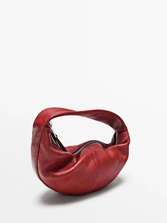 Mini-Halbmondtasche aus Nappaleder Mini-Halbmondtasche aus Nappaleder