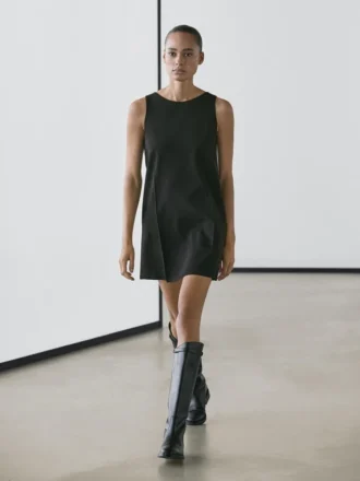 Minikleid aus Wollmischgewebe