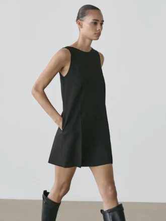 Minikleid aus Wollmischgewebe