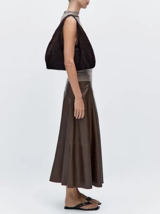 Mittlere Damenhandtasche aus Spaltleder