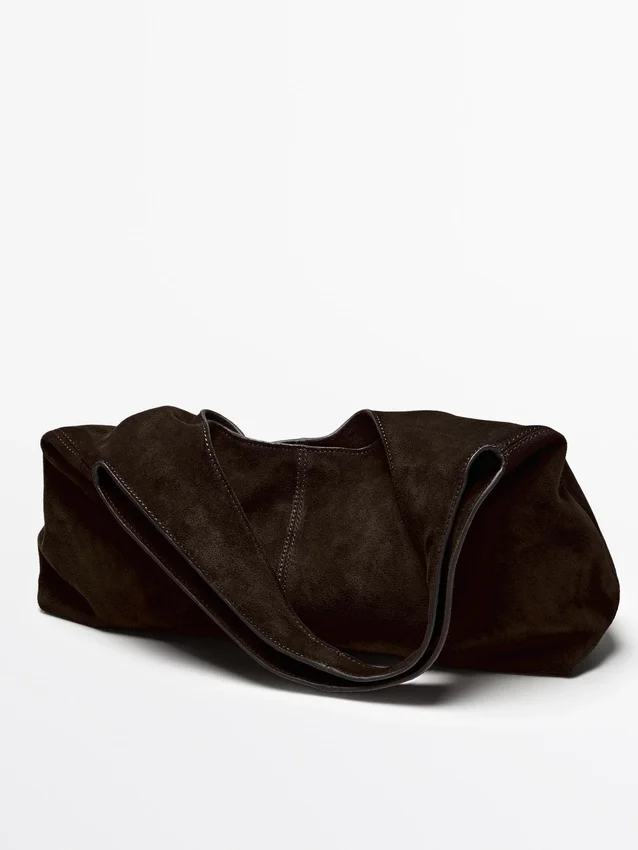 Mittlere Damenhandtasche aus Spaltleder Mittlere Damenhandtasche aus Spaltleder