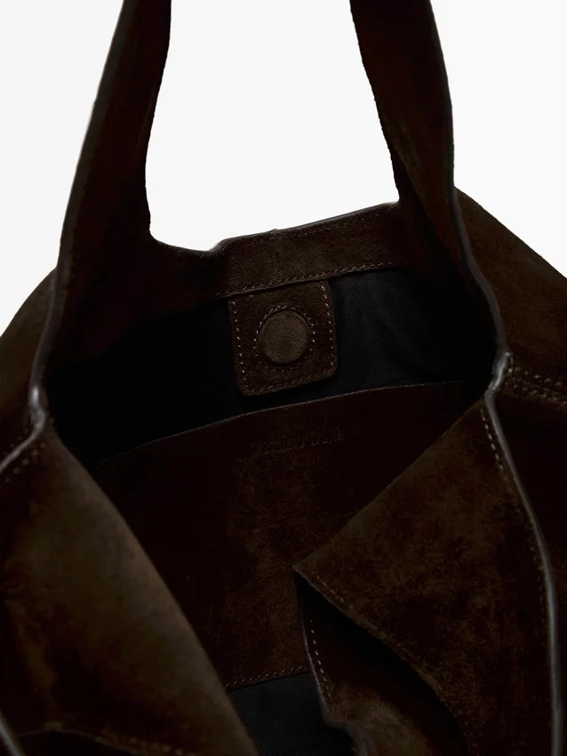 Mittlere Damenhandtasche aus Spaltleder Mittlere Damenhandtasche aus Spaltleder