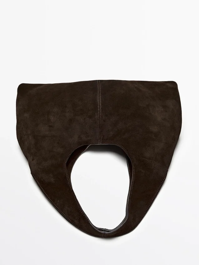 Mittlere Damenhandtasche aus Spaltleder Mittlere Damenhandtasche aus Spaltleder