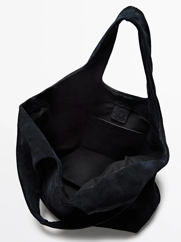 Mittlere Shopper-Tasche aus Spaltleder Mittlere Shopper-Tasche aus Spaltleder