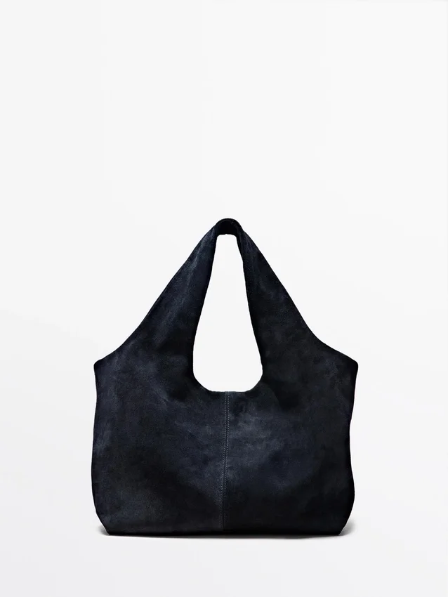 Mittlere Shopper-Tasche aus Spaltleder Mittlere Shopper-Tasche aus Spaltleder