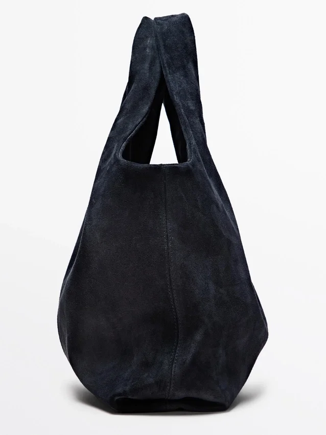 Mittlere Shopper-Tasche aus Spaltleder Mittlere Shopper-Tasche aus Spaltleder