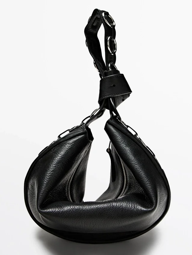 Nappaleder-Tasche mit Ösen Nappaleder-Tasche mit Ösen