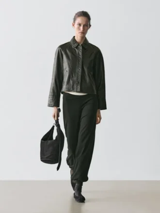 Nappalederjacke mit Gürtel