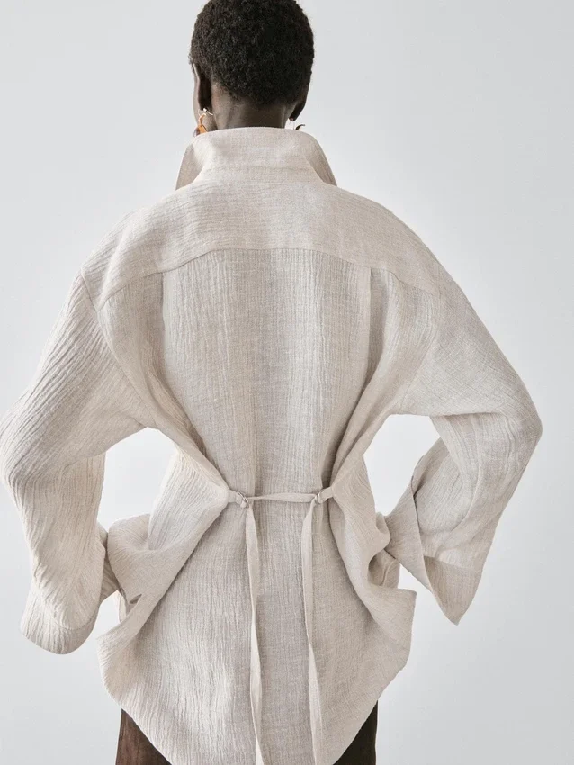 Overshirt aus 100 % Leinen im Waffelstrick Overshirt aus 100 % Leinen im Waffelstrick