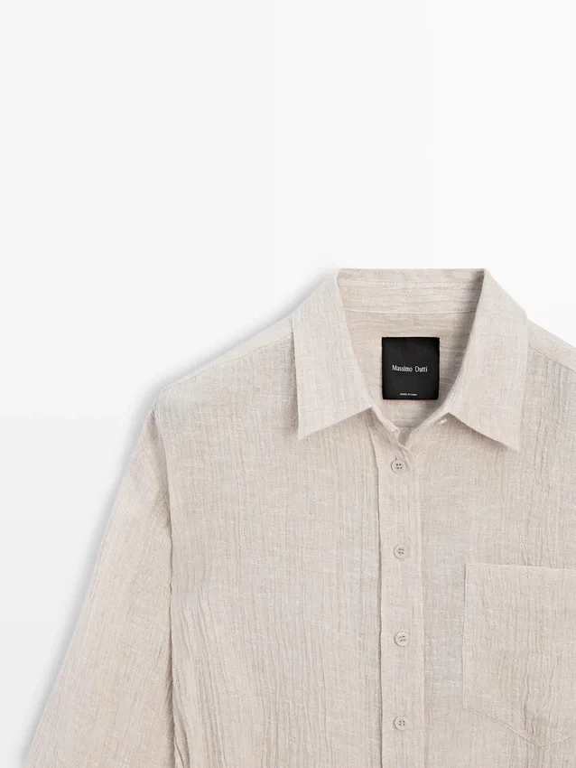 Overshirt aus 100 % Leinen im Waffelstrick Overshirt aus 100 % Leinen im Waffelstrick