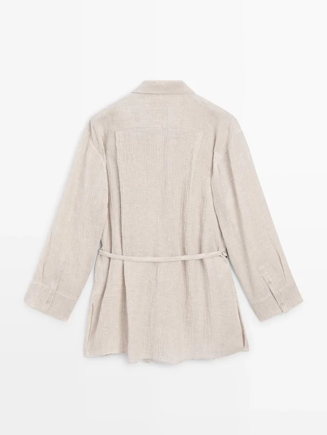 Overshirt aus 100 % Leinen im Waffelstrick Overshirt aus 100 % Leinen im Waffelstrick