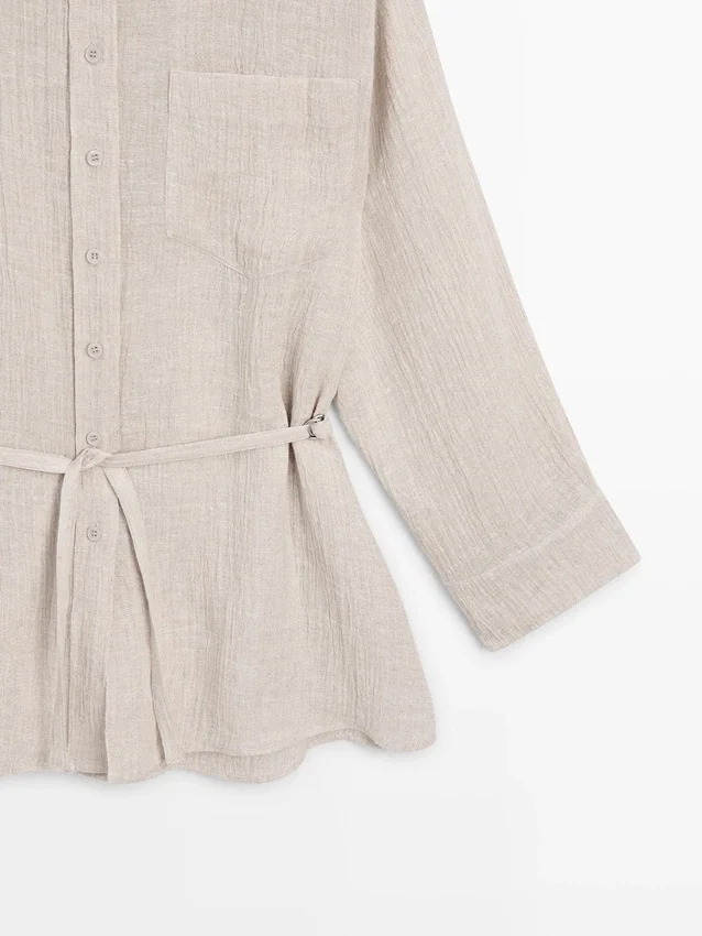 Overshirt aus 100 % Leinen im Waffelstrick Overshirt aus 100 % Leinen im Waffelstrick