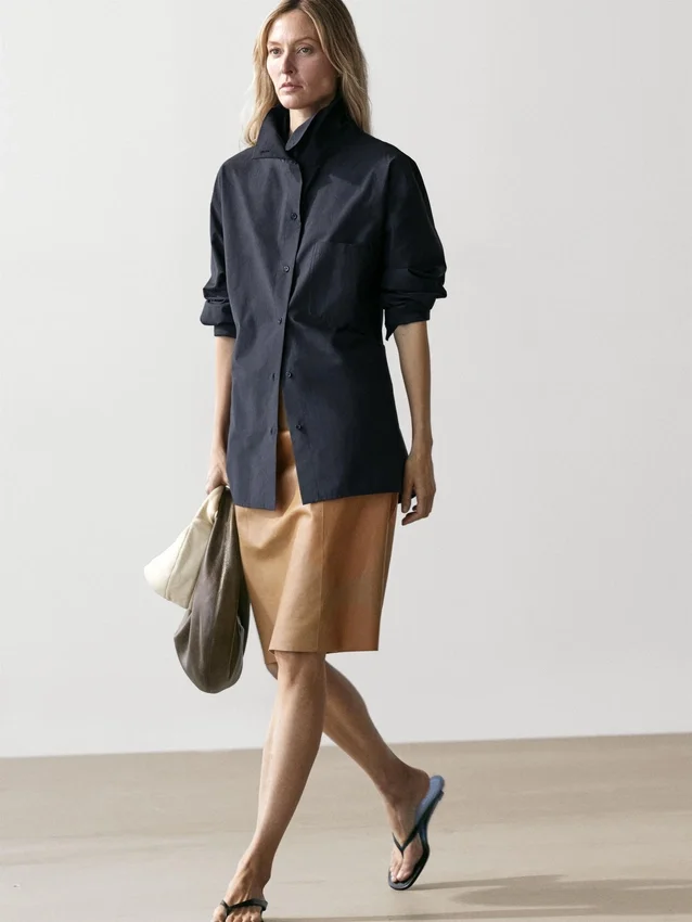 Overshirt aus Baumwollmischung mit Tasche Overshirt aus Baumwollmischung mit Tasche