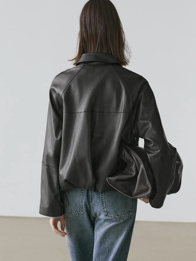 Oversize-Jacke aus Nappaleder Oversize-Jacke aus Nappaleder