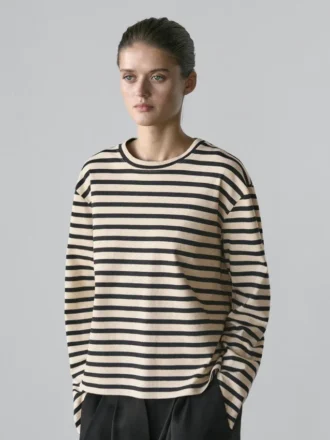 Oversize-T-Shirt aus Baumwollmischung mit Streifenmuster