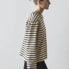 Oversize-T-Shirt aus Baumwollmischung mit Streifenmuster Oversize-T-Shirt aus Baumwollmischung mit Streifenmuster