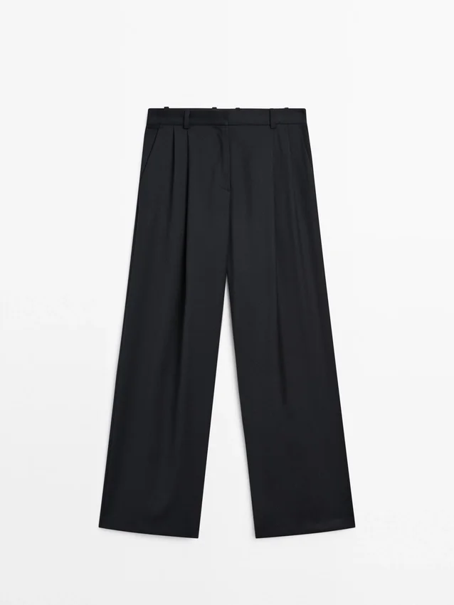 Plissierte Hose aus extrafeiner Wolle Plissierte Hose aus extrafeiner Wolle