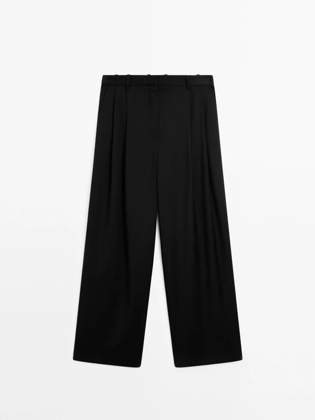 Plissierte Hose aus extrafeiner Wolle Plissierte Hose aus extrafeiner Wolle