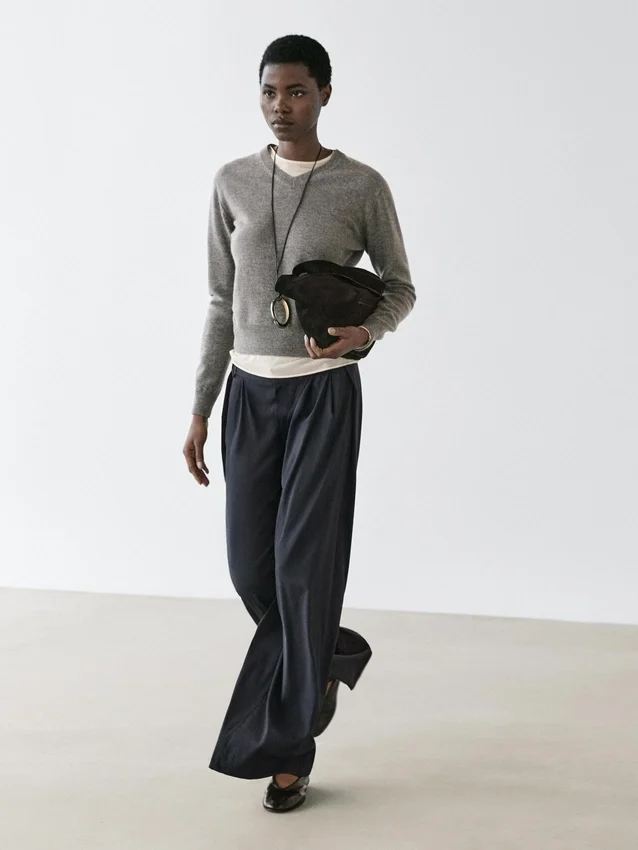 Plissierte Hose aus Wollmischung Plissierte Hose aus Wollmischung