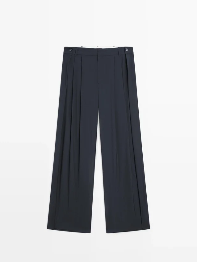 Plissierte Hose aus Wollmischung Plissierte Hose aus Wollmischung