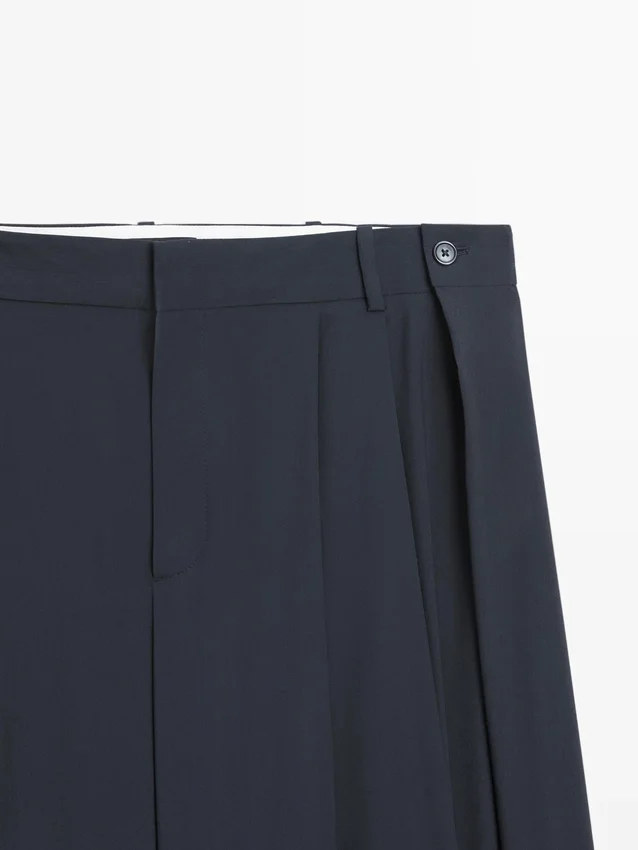 Plissierte Hose aus Wollmischung Plissierte Hose aus Wollmischung