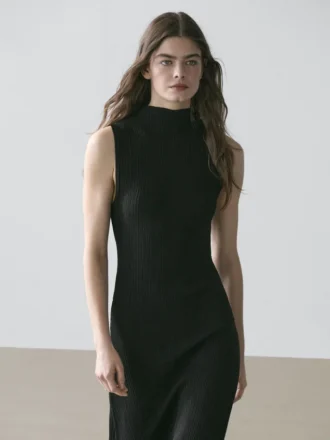 Plissiertes Midikleid mit Rüschen