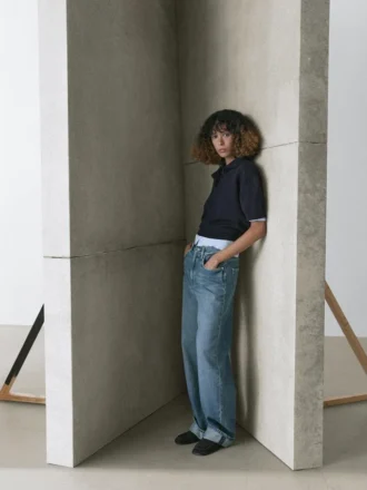 Poloshirt aus Wollmischgewebe