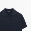 Poloshirt aus Wollmischgewebe