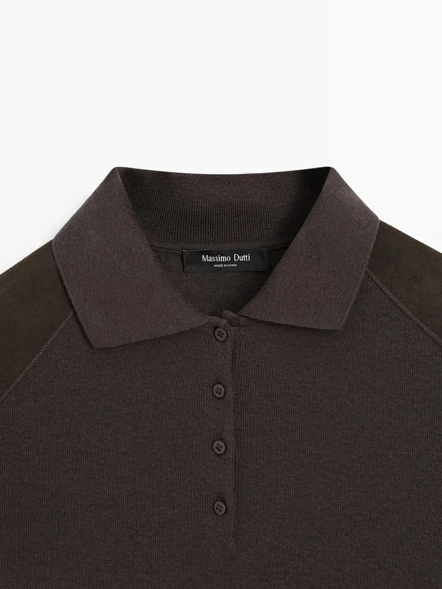 Poloshirt mit Schulterpolstern Poloshirt mit Schulterpolstern