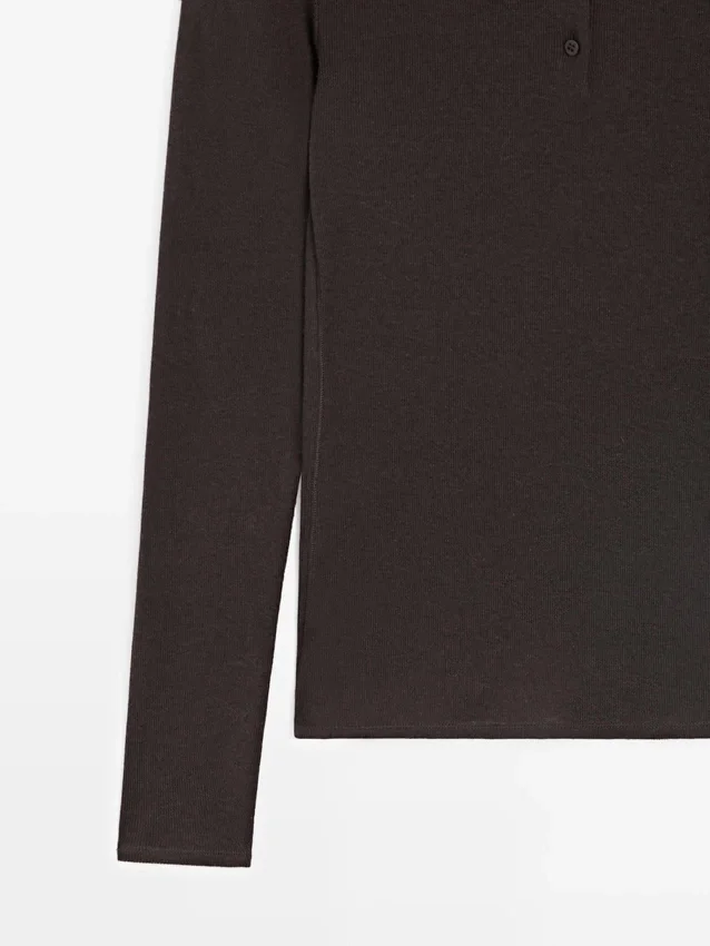 Poloshirt mit Schulterpolstern Poloshirt mit Schulterpolstern