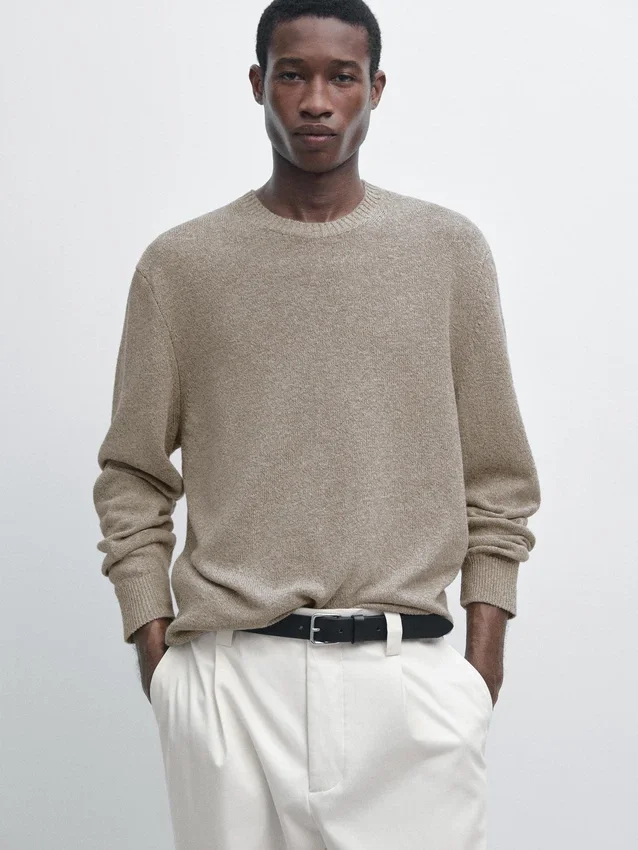 Pullover aus Baumwoll- und Leinen-Moulina-Strick Pullover aus Baumwoll- und Leinen-Moulina-Strick