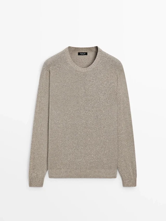 Pullover aus Baumwoll- und Leinen-Moulina-Strick Pullover aus Baumwoll- und Leinen-Moulina-Strick