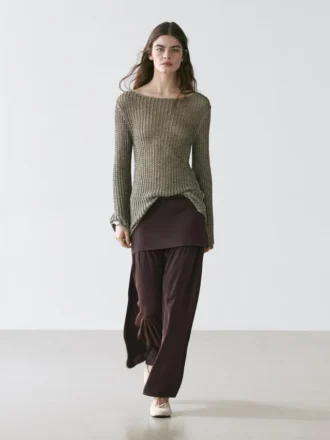 Pullover aus Baumwollmischung mit Cutwork-Muster