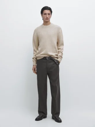 Pullover aus Baumwollmischung mit Rundhalsausschnitt