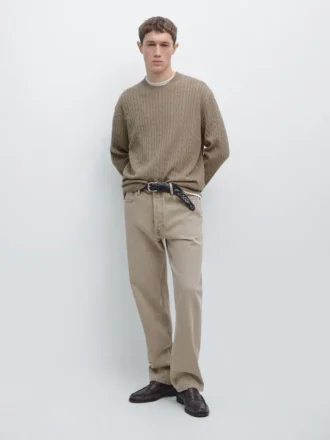 Pullover aus Baumwollmischung mit Zopfmuster Pullover aus Baumwollmischung mit Zopfmuster